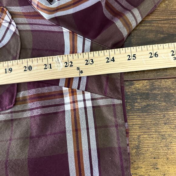 Alaskan Hardgear Bitterroot shirt long sleeve plaid women size XL brown maroon - Picture 8 of 10